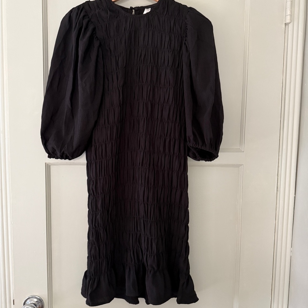 Mango Black Textured Dress